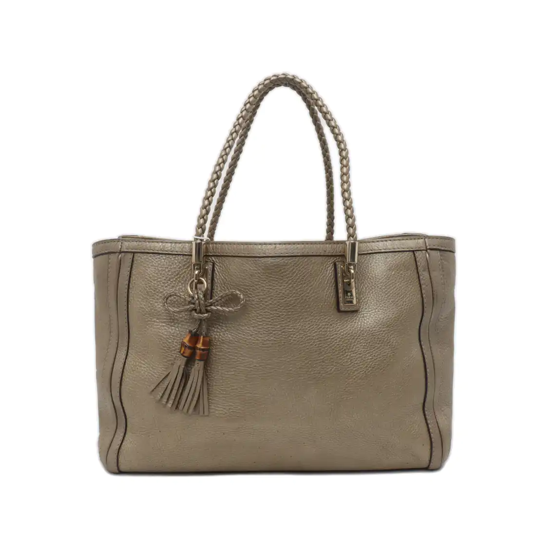 GUCCI Bella Gold Cowhide Fringe Woven Handbag Golden hardware-(SKU)-935482640