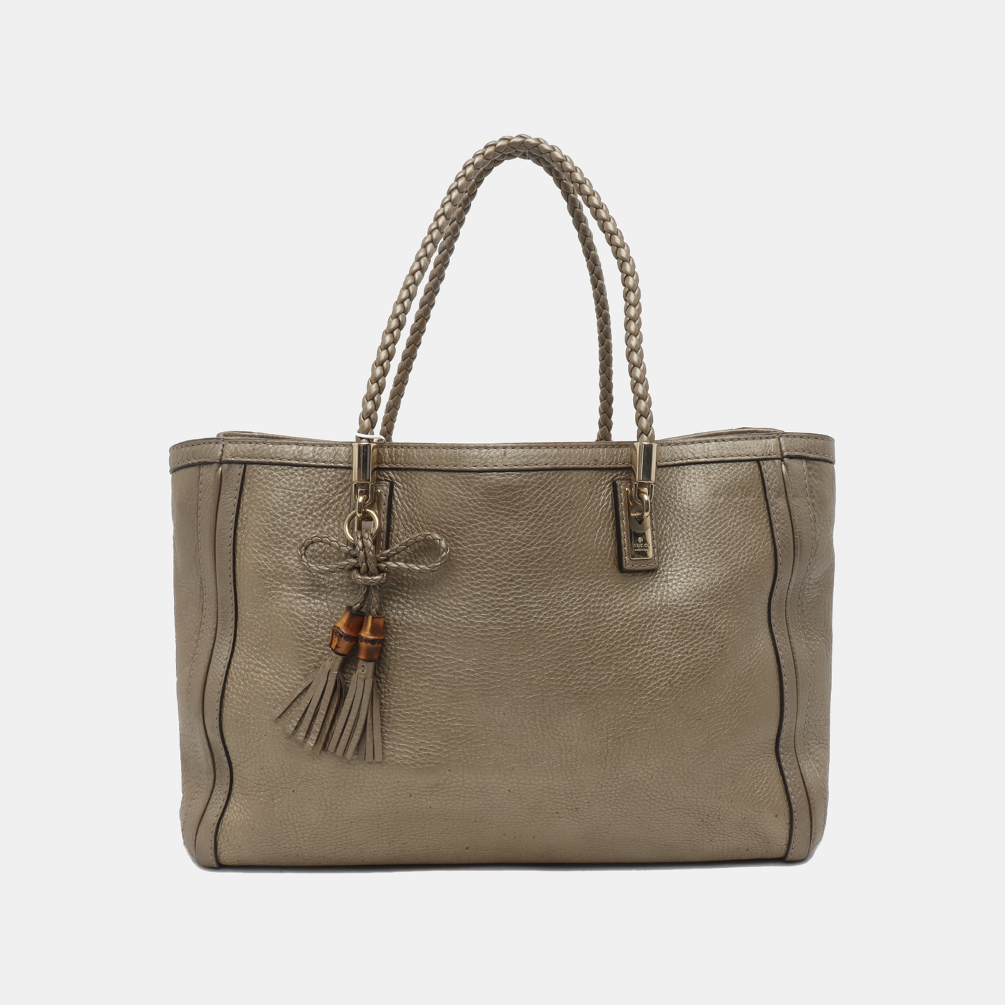 GUCCI Bella Gold Cowhide Fringe Woven Handbag Golden hardware-(SKU)-935482640