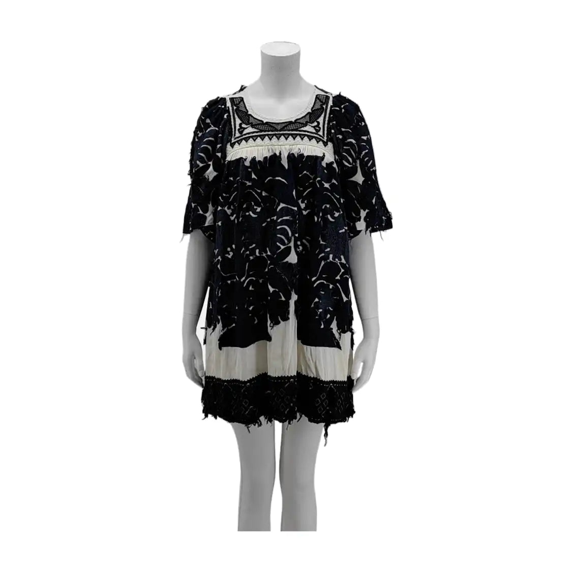 Chloé Scode Autumn Winter Deep Blue Cotton Women's Short Sleeve Midi Dress-(SKU)-935748342