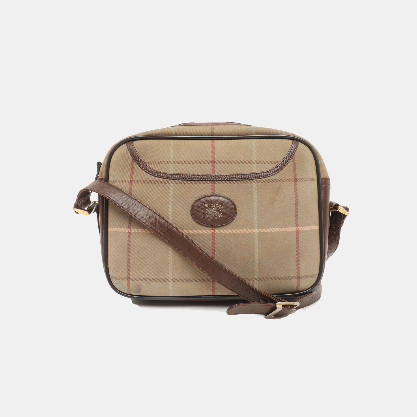 BURBERRY Camera Bag Brown Canvas Crossbody Single Shoulder Bag Golden hardware-(SKU)-936478276