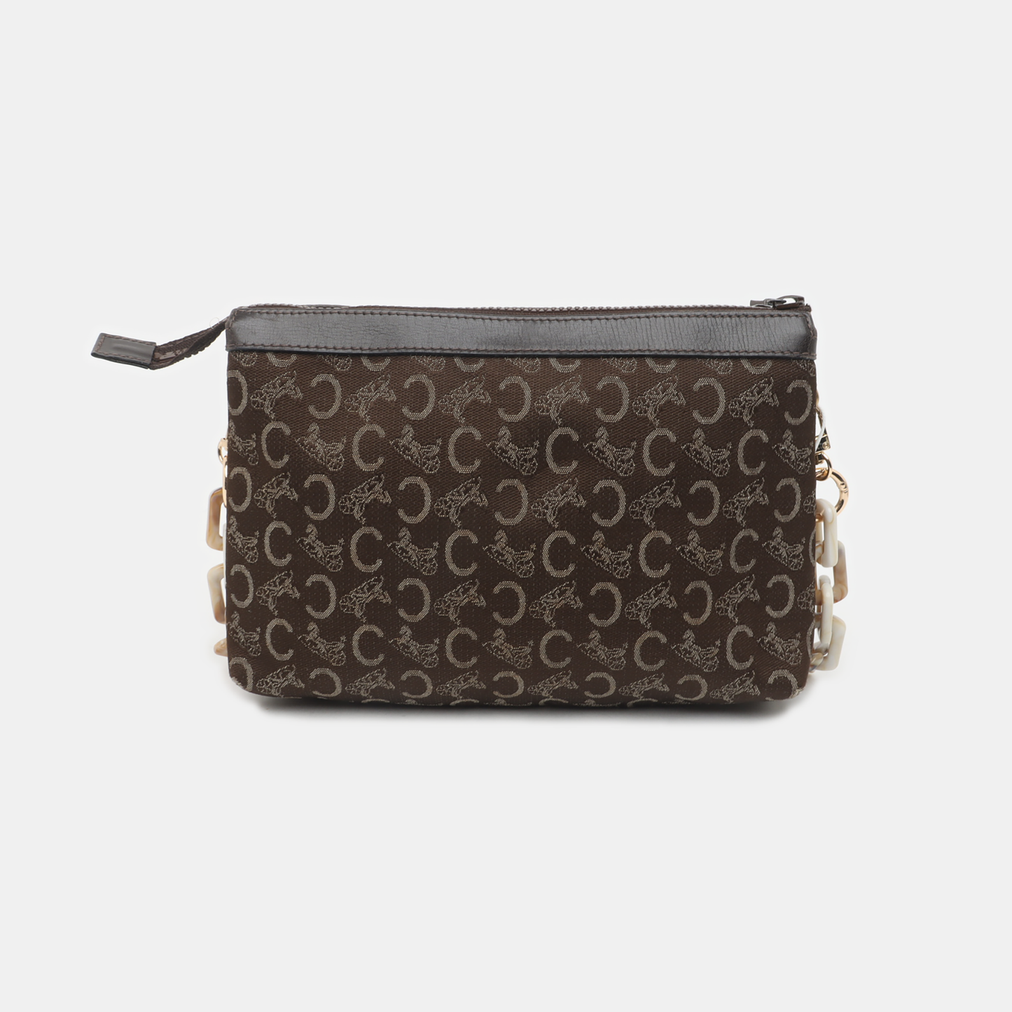 CELINE Brown Canvas Jacquard Clutch Bag Brown Hardware-(SKU)-936934886
