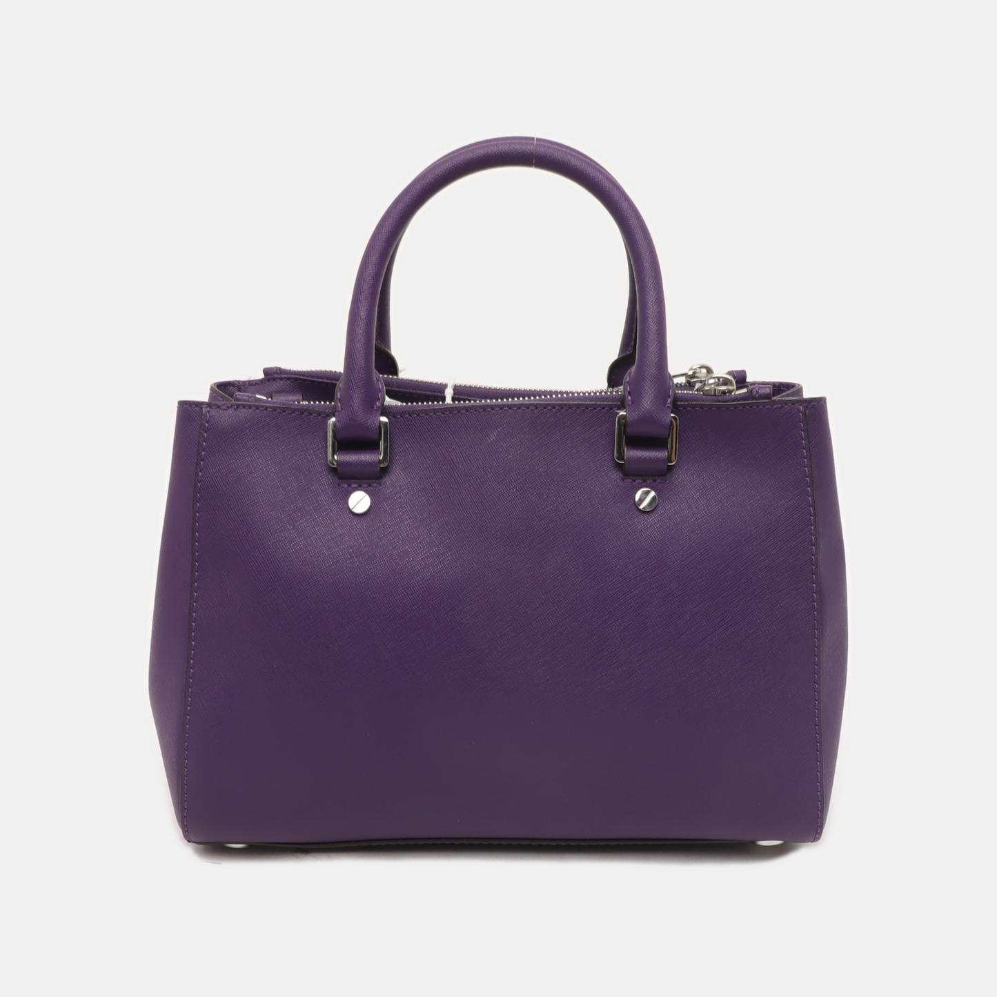 MICHAEL KORS Small size Purple Leather Textured Studs Single Shoulder Bag Handbag Crossbody Silver Hardware Removable shoulder strap-(SKU)-930756966