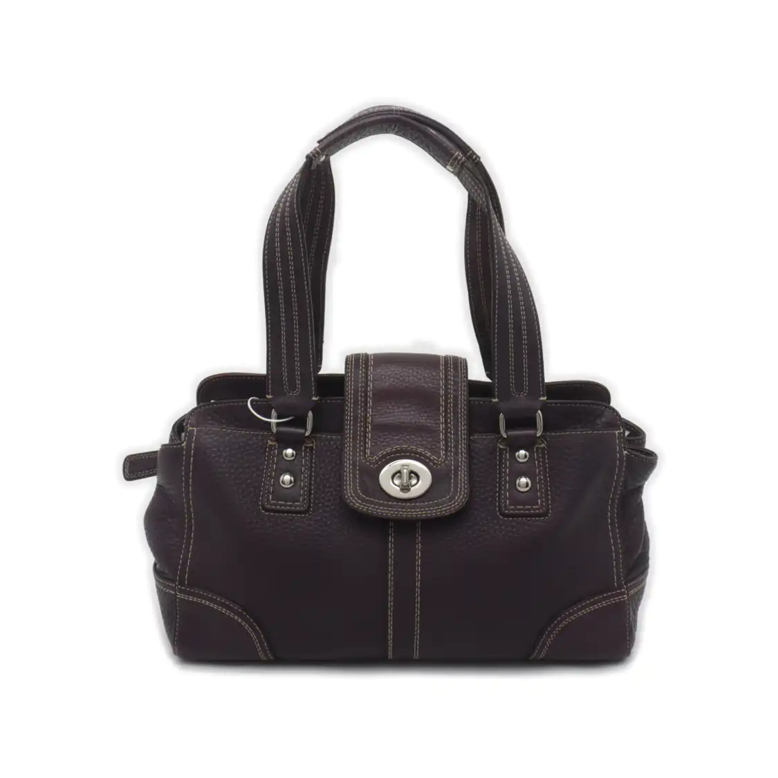 COACH Tote bag Purple Leather Handbag Silver Hardware-(SKU)-938235909