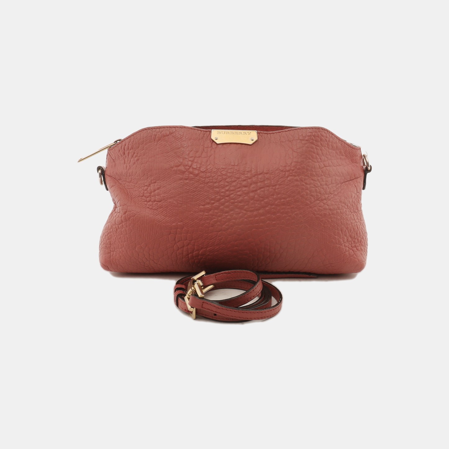 BURBERRY Pink Cowhide Embossed Crossbody Single Shoulder Bag Golden hardware Removable shoulder strap-(SKU)-939917581