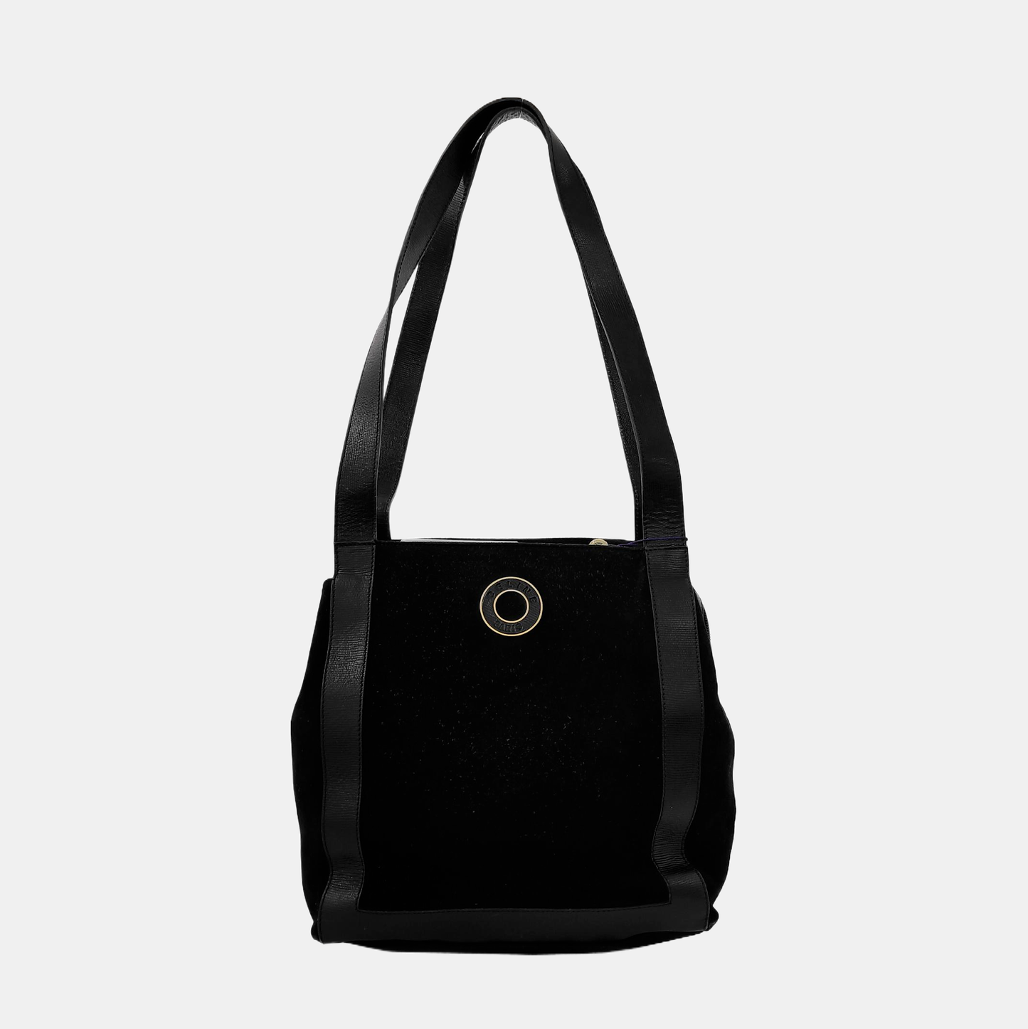 CELINE Tote bag Black Suede Leather Shoulder and Handbag Golden hardware-(SKU)-941997347