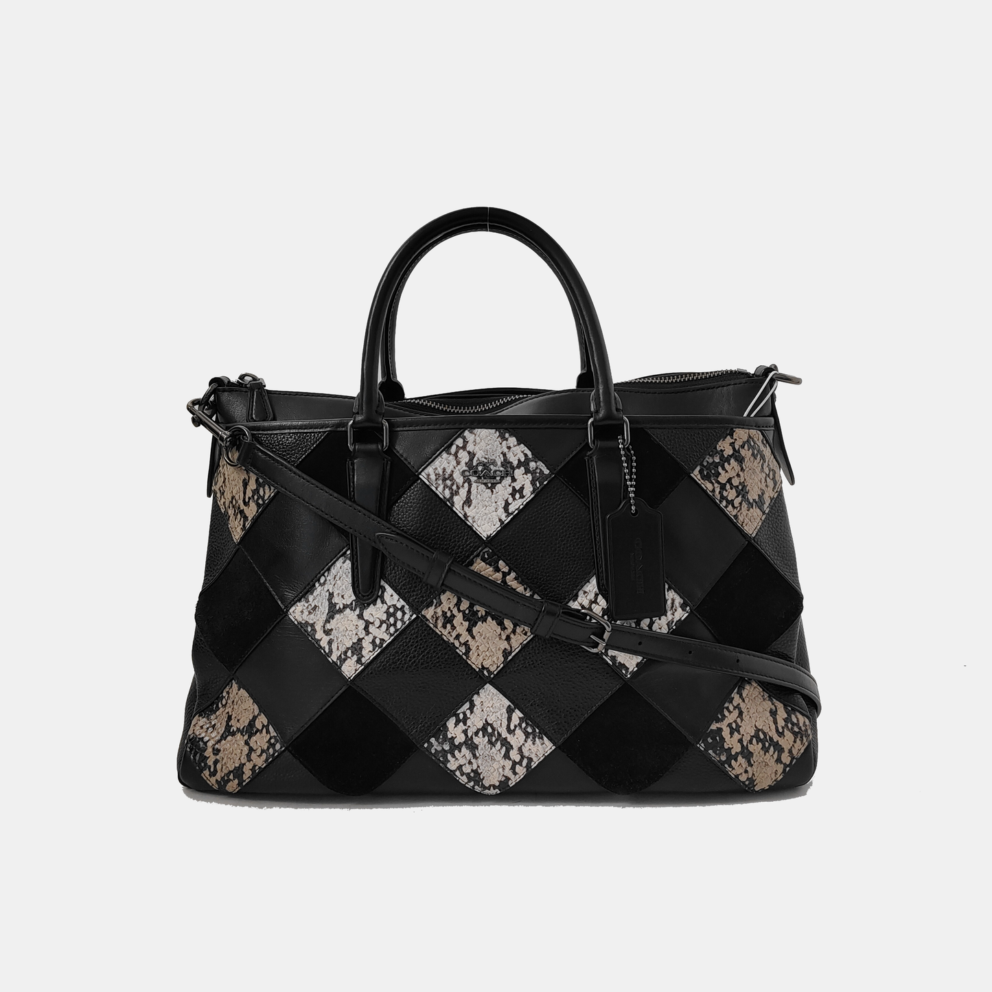 COACH CROSBY Black Leather Single Shoulder Bag Handbag Black hardware Removable shoulder strap-(SKU)-942426651
