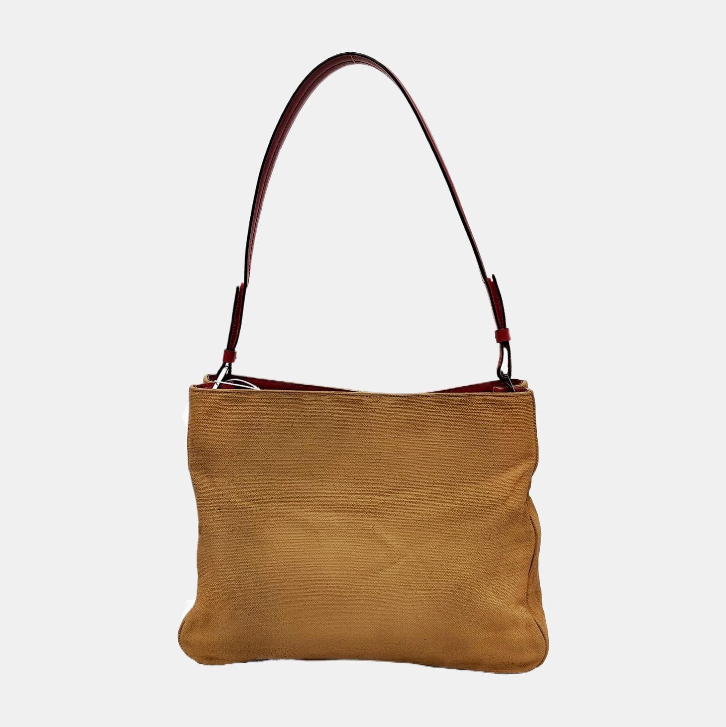PRADA Tote bag Caramel Fabric Single Shoulder Bag, Handbag Silver Hardware-(SKU)-941849389