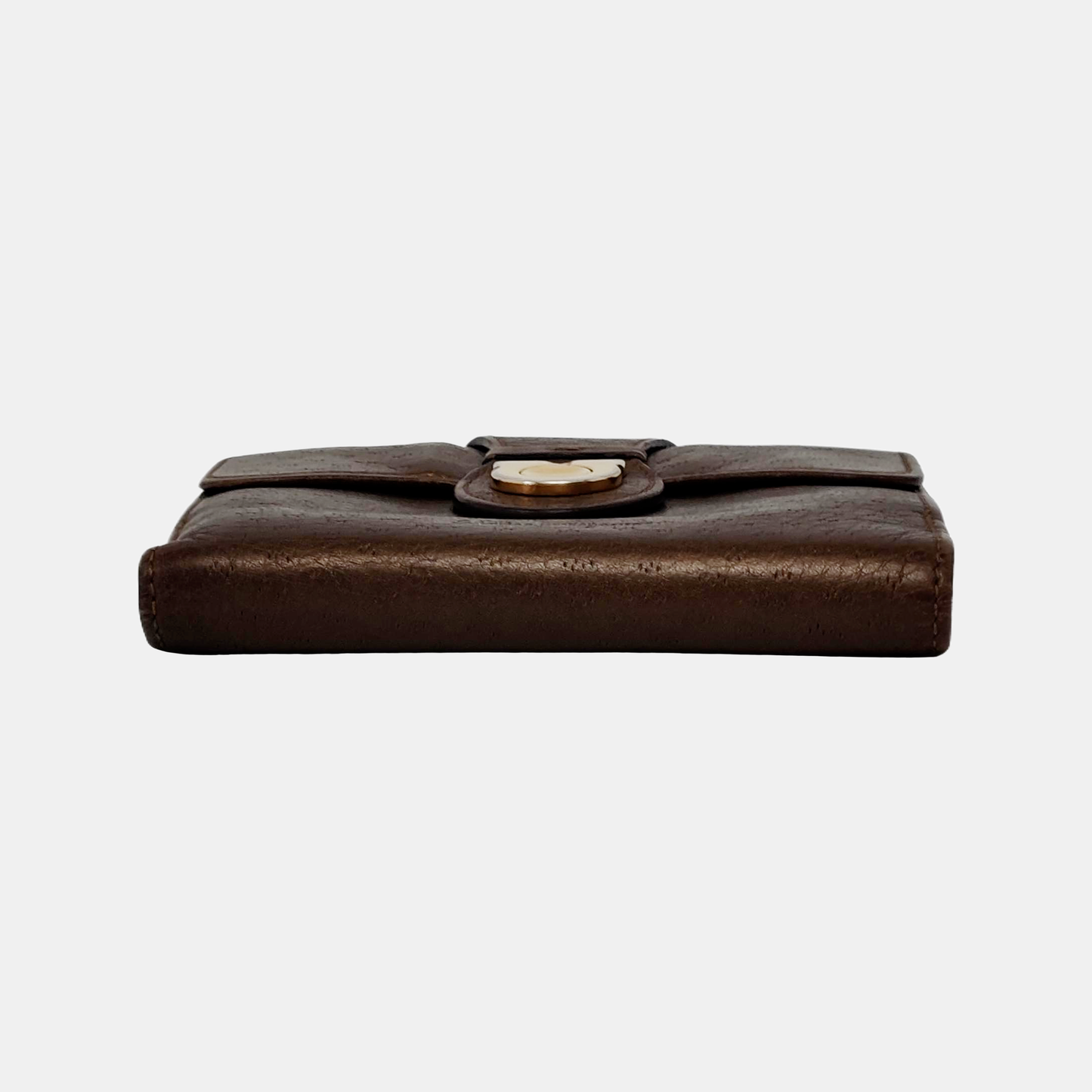 FERRAGAMO Brown Cowhide Wallet Golden hardware-(SKU)-943612339