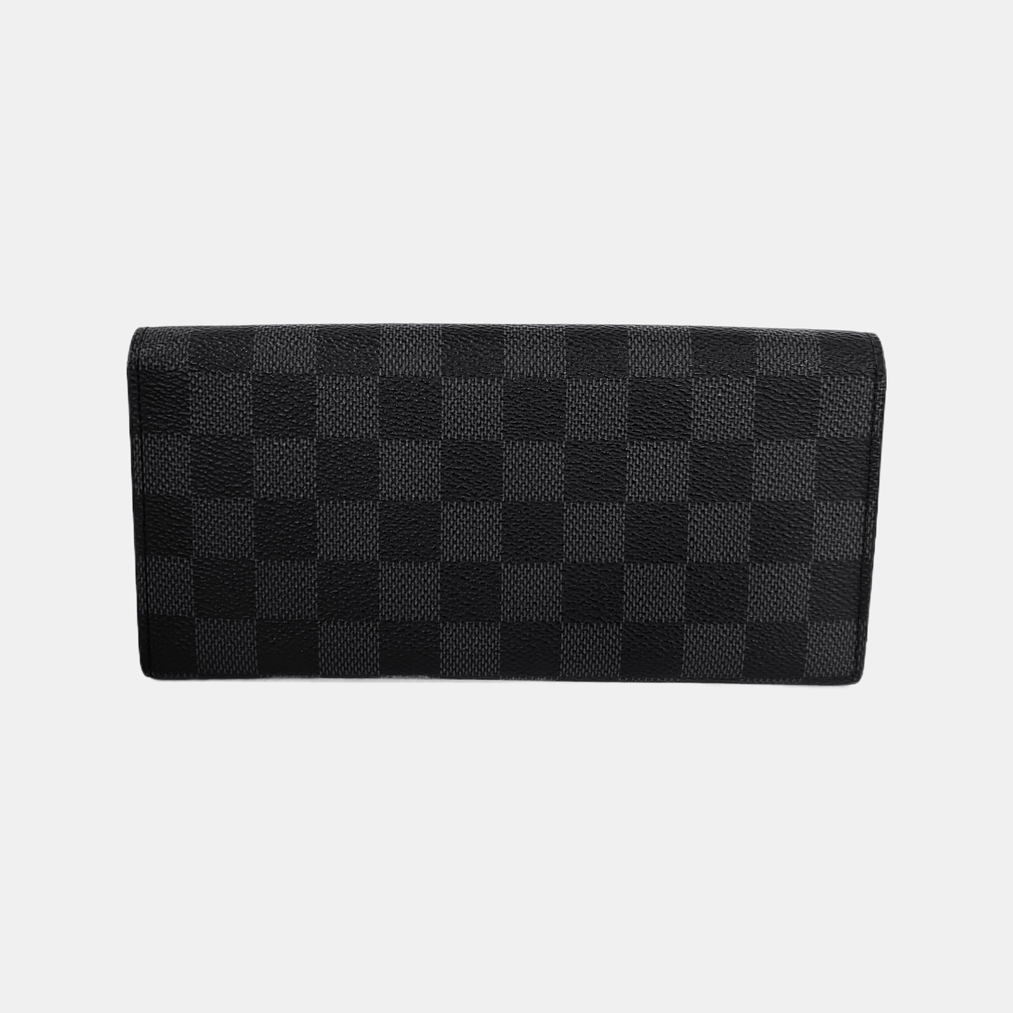 LOUIS VUITTON GRAPHITE LONG Gray Coated Canvas Chessboard Plaid Wallet Silver Hardware Sub-bag-(SKU)-943616595