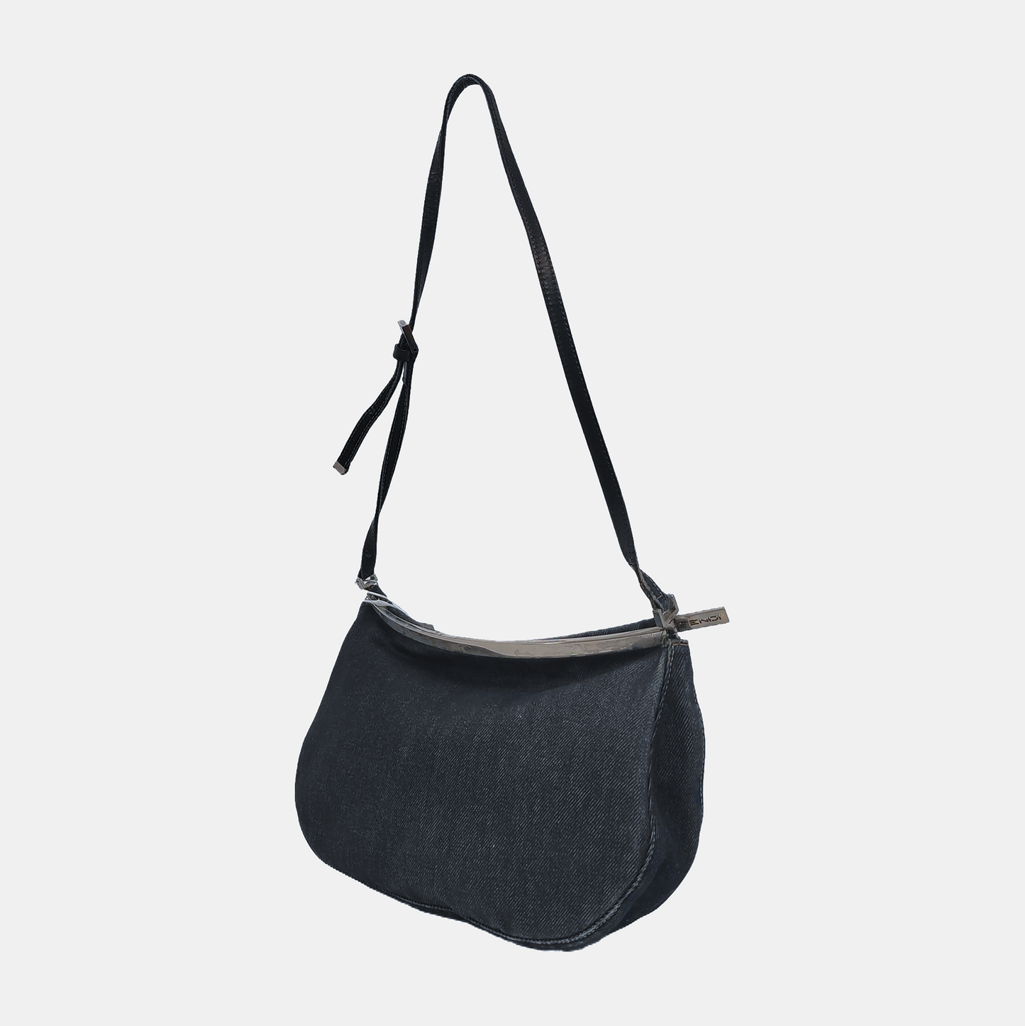 FENDI Dark blue denim single shoulder bag crossbody Silver Hardware-(SKU)-944960324