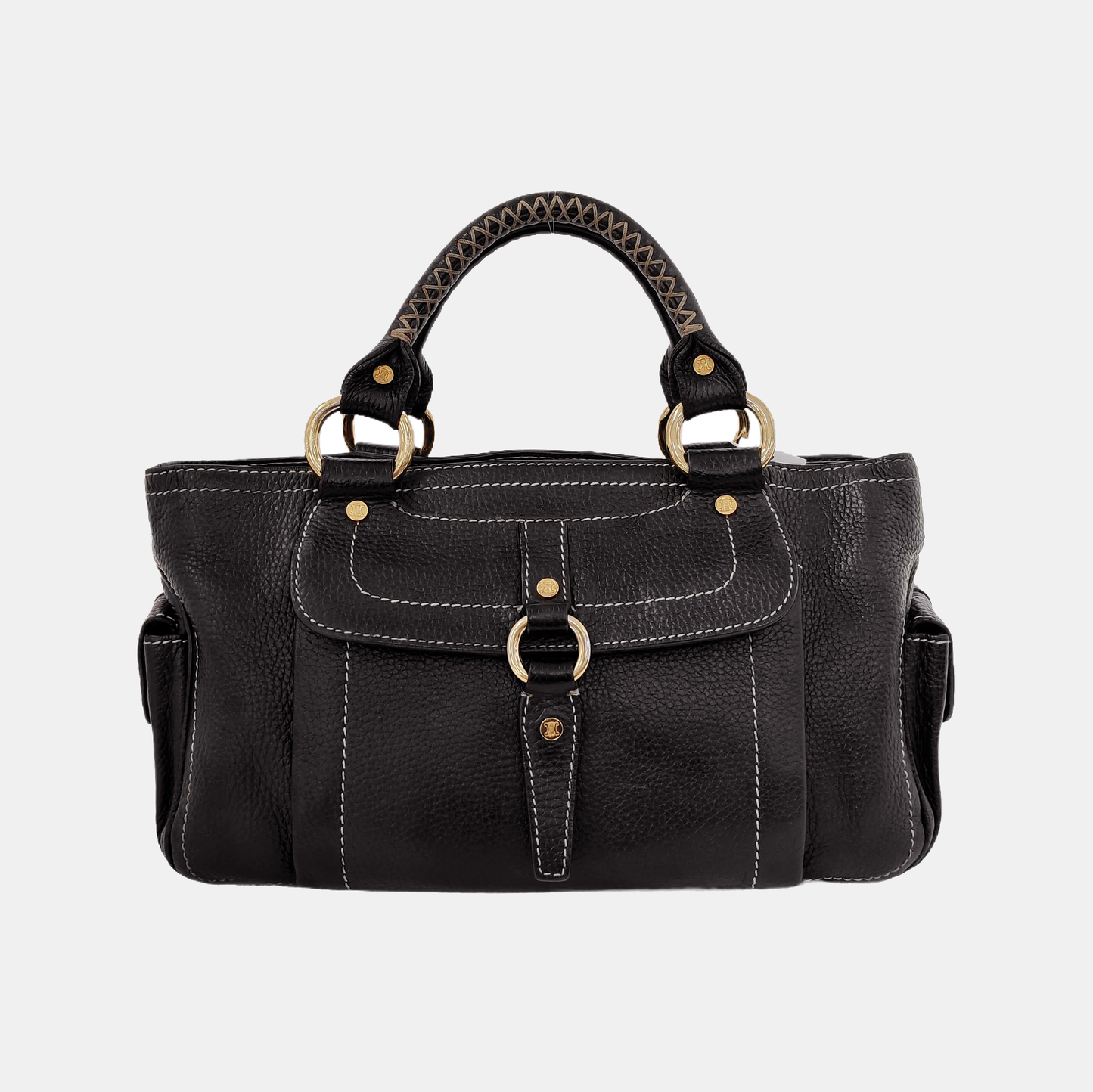 CELINE Tote bag Brown Cowhide Handbag Golden hardware-(SKU)-946083978