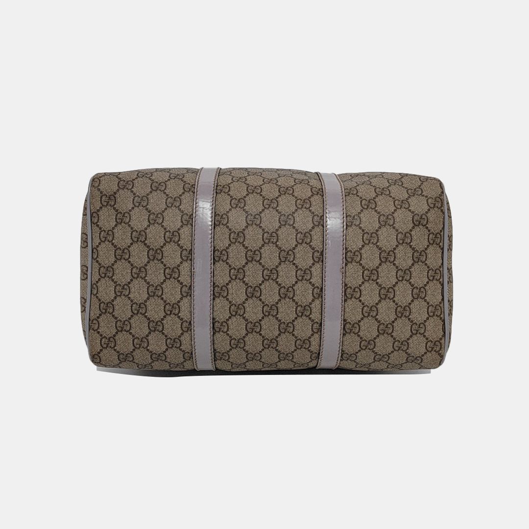 GUCCI BostonBrown Coated Canvas Embossed Handbag-(SKU)-946323823