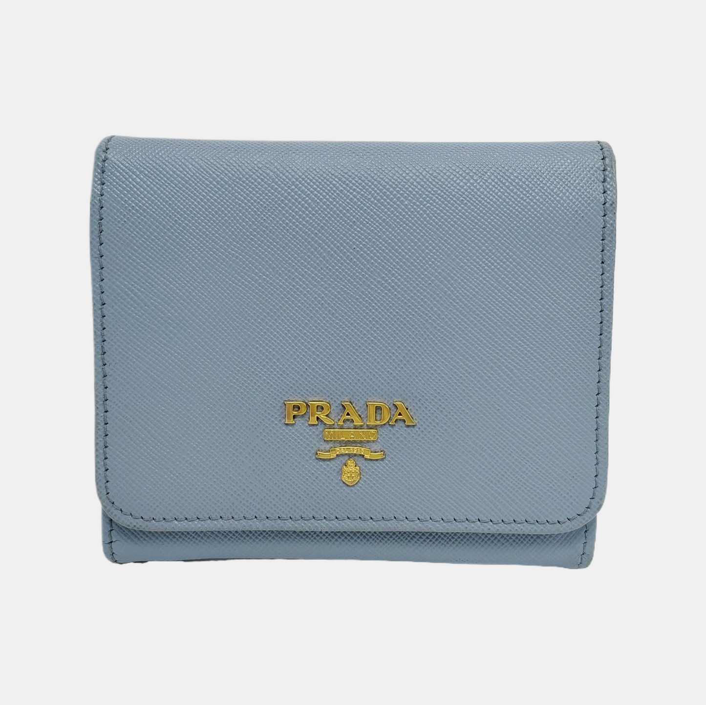 PRADA Small size Blue Leather Wallet-(SKU)-946563972