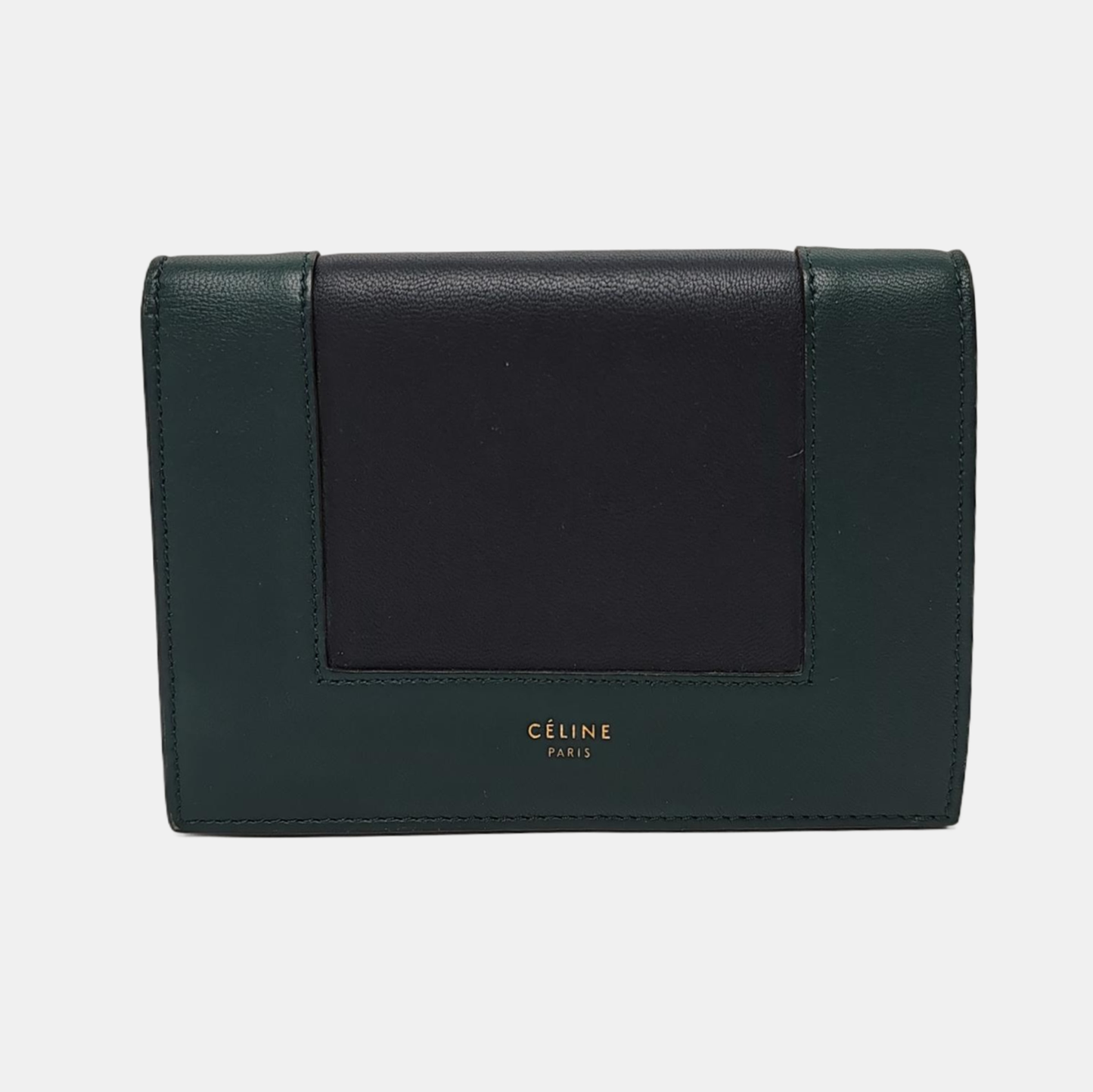 CELINE Green Cowhide Wallet Golden hardware-(SKU)-947043201
