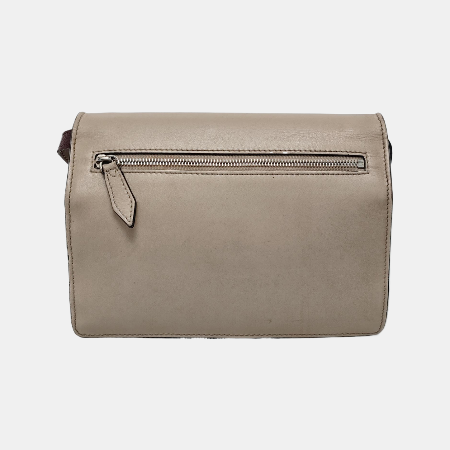 BURBERRY Macken Small size Burgundy Cowhide Single Shoulder Bag Crossbody Bag Silver Hardware Removable shoulder strap-(SKU)-947140810