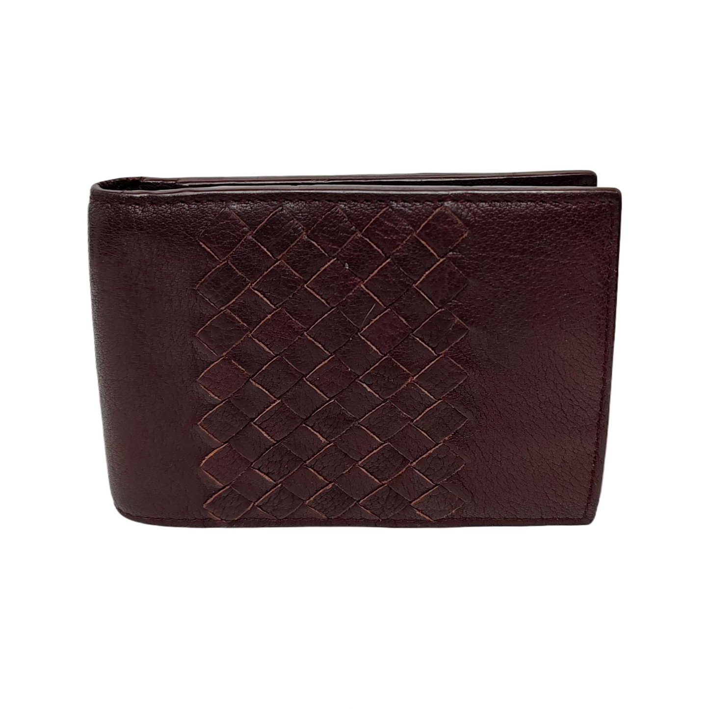 BOTTEGA VENETA Brown Cowhide Woven Wallet-(SKU)-947036391