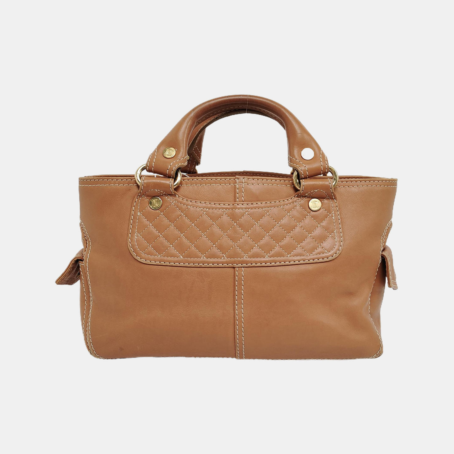 CELINE BOOGIE Medium size Brown Cowhide Handbag Golden hardware-(SKU)-947525770
