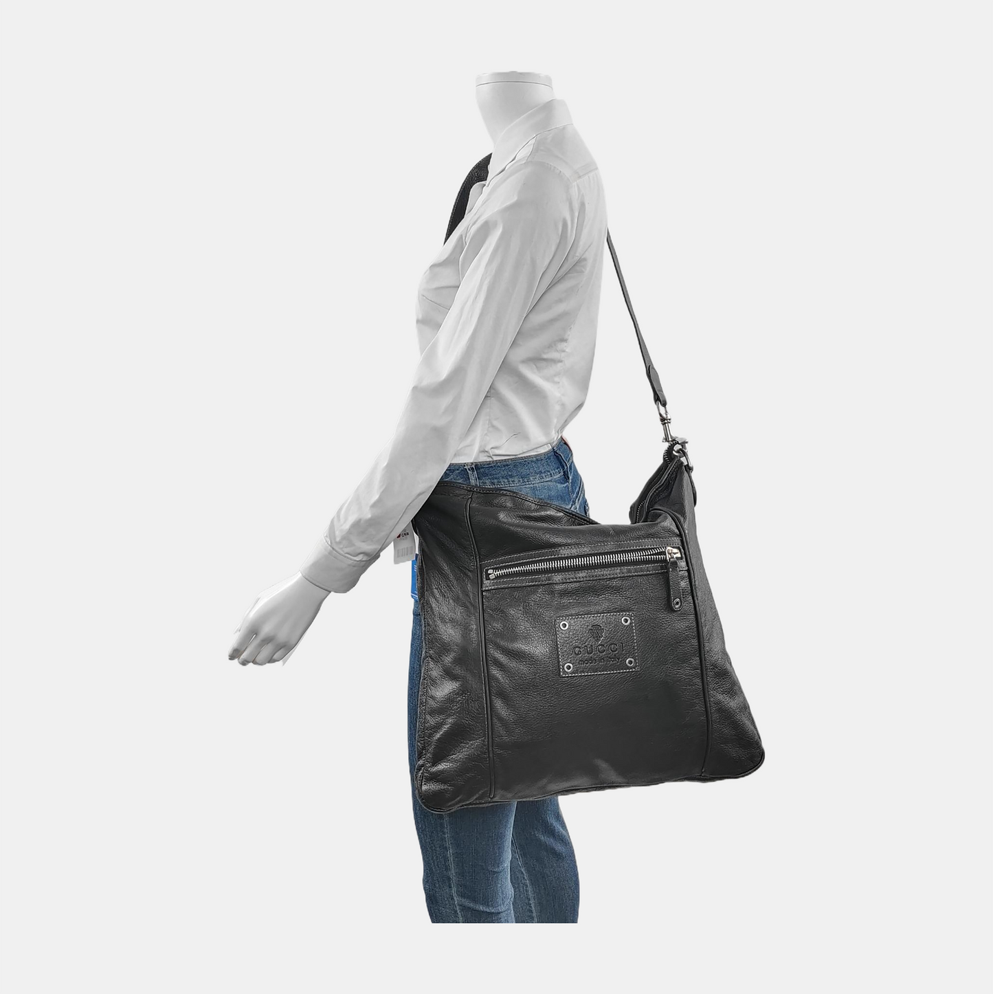 GUCCI Tote bag Black Cowhide Camouflage Single Shoulder Bag Silver Hardware Removable shoulder strap-(SKU)-947588323