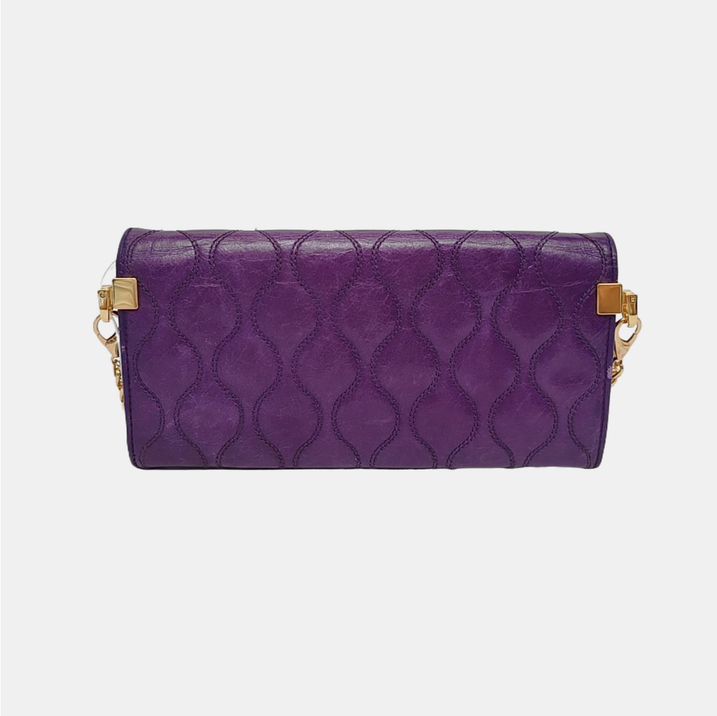 Miu Miu Purple Lamb Leather Quilted Wallet Golden hardware-(SKU)-947973528