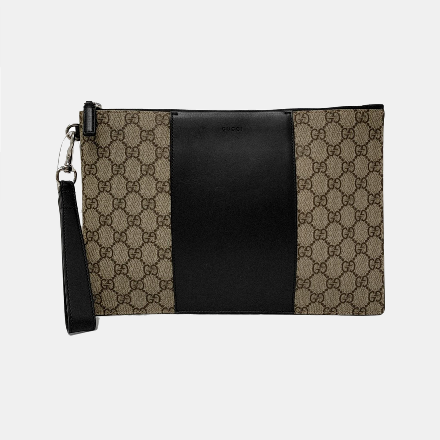 GUCCI GG Supreme Brown Coated Canvas Monogrammed Tote Handbag Silver Hardware-(SKU)-939177911
