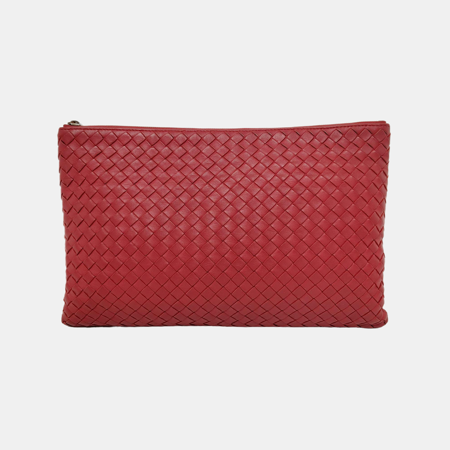 BOTTEGA VENETA Red Cowhide Braided Handbag Black hardware-(SKU)-947934561