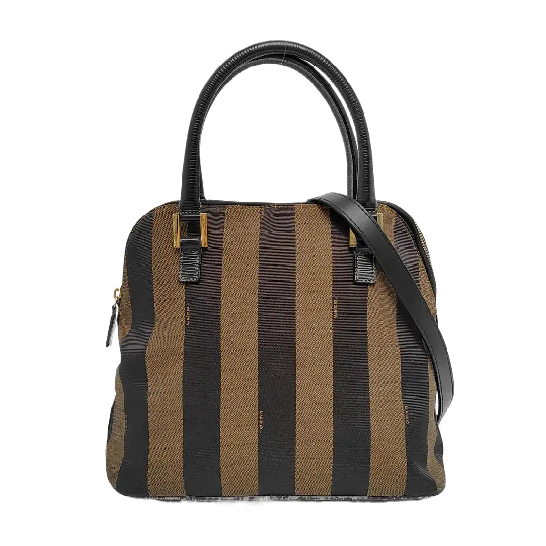 FENDI Brown Canvas Handbag Golden hardware-(SKU)-948418189