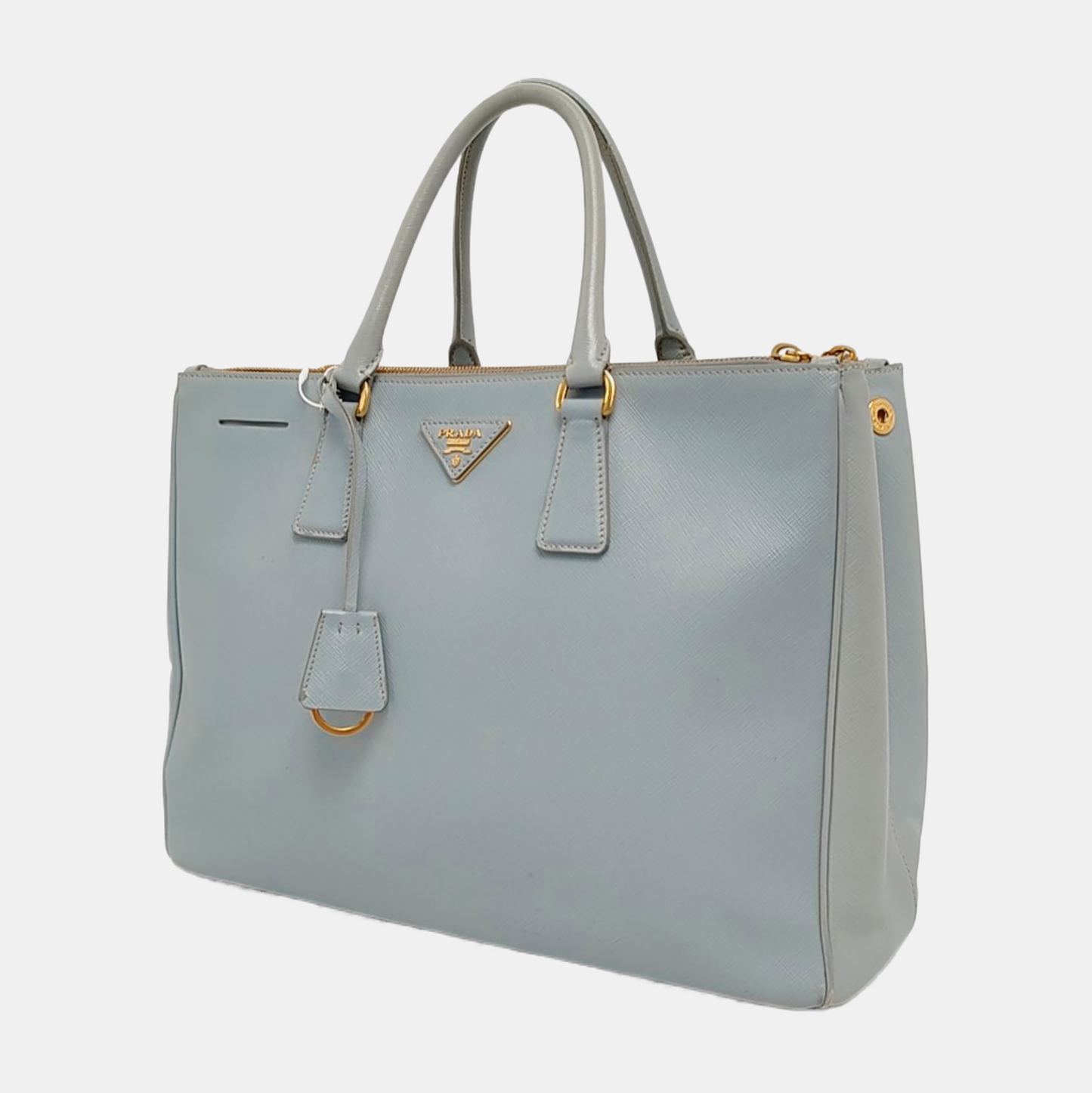 PRADA Galleria Extra Large Light Blue Cowhide Single Shoulder Bag Handbag Golden hardware-(SKU)-948949489