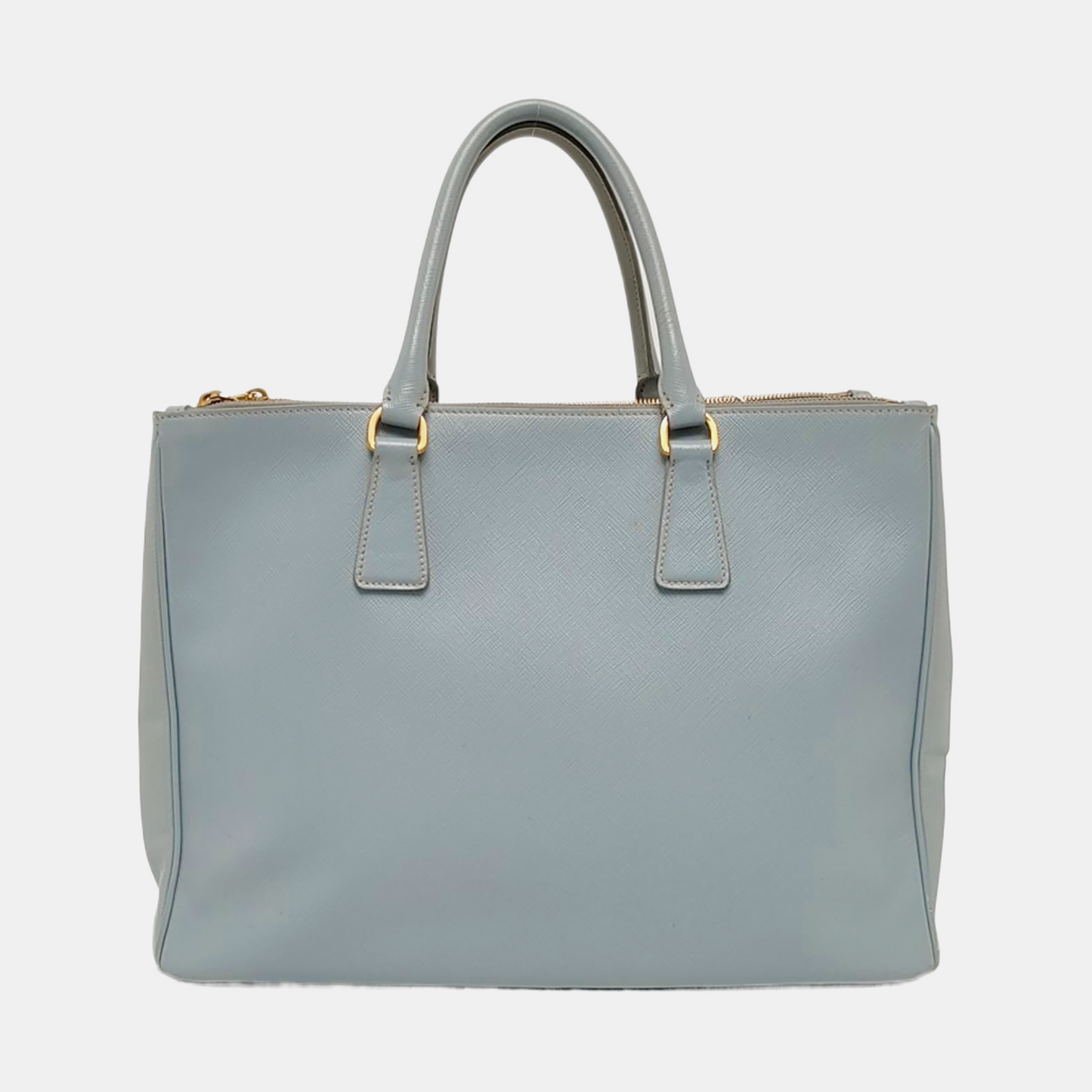 PRADA Galleria Extra Large Light Blue Cowhide Single Shoulder Bag Handbag Golden hardware-(SKU)-948949489