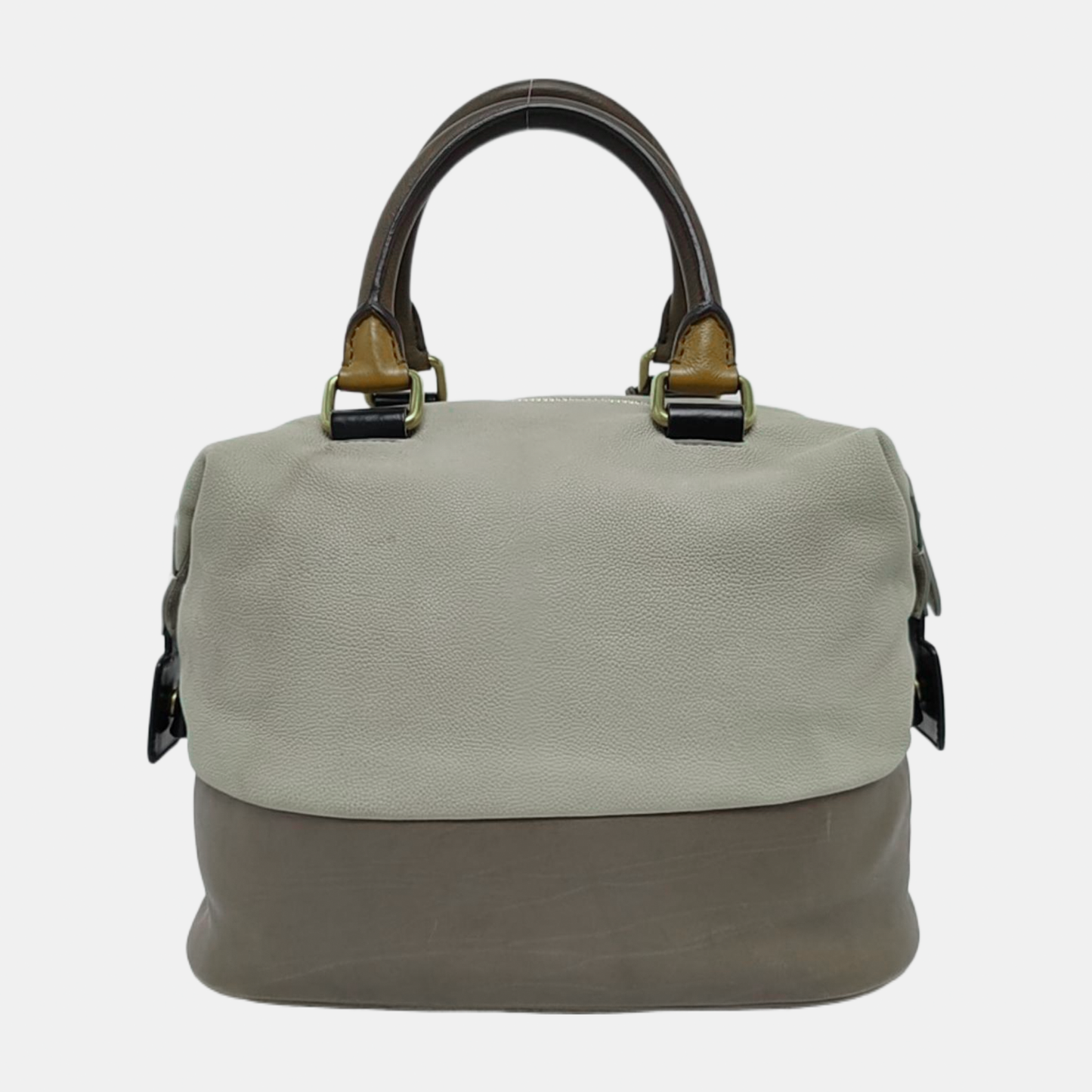 CELINE Khaki Leather Single Shoulder Bag Tote Bag Golden hardware-(SKU)-948941217