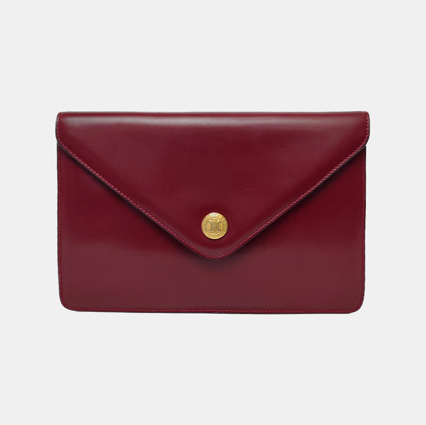 CELINE Red Calfskin Triumph Handbag Golden hardware-(SKU)-949081415