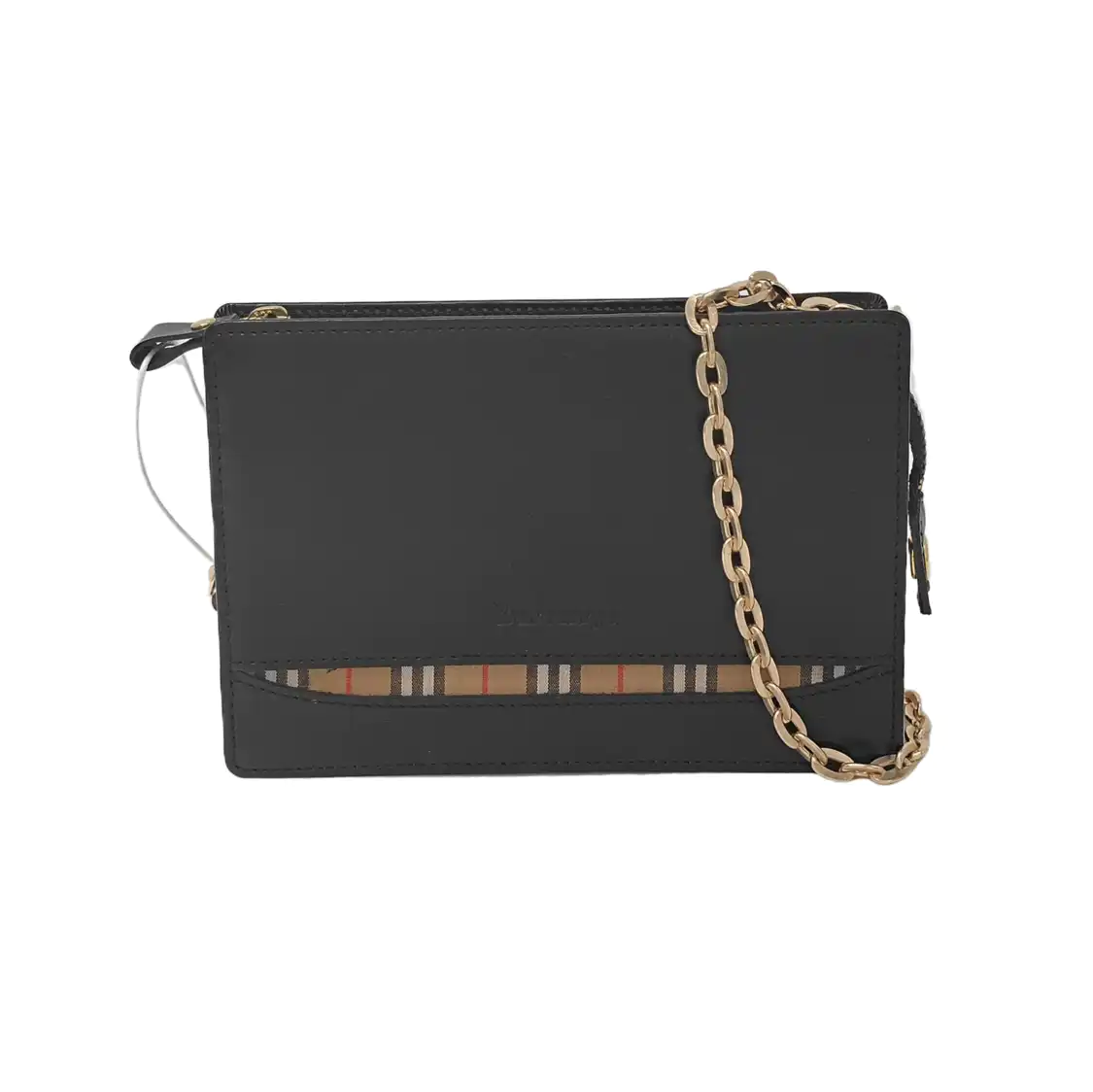 BURBERRY Black Cowhide Clutch Golden hardware-(SKU)-948083814