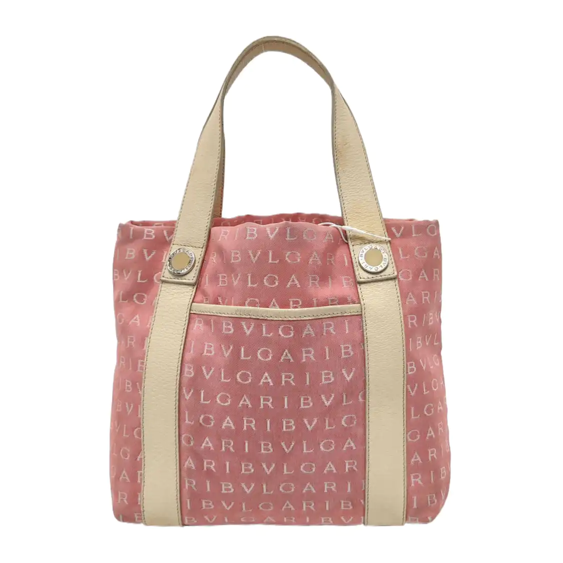 BVLGARI SOPHIA Pink Canvas Floral Handbag Single Shoulder Bag Golden hardware Sub-bag-(SKU)-949452566