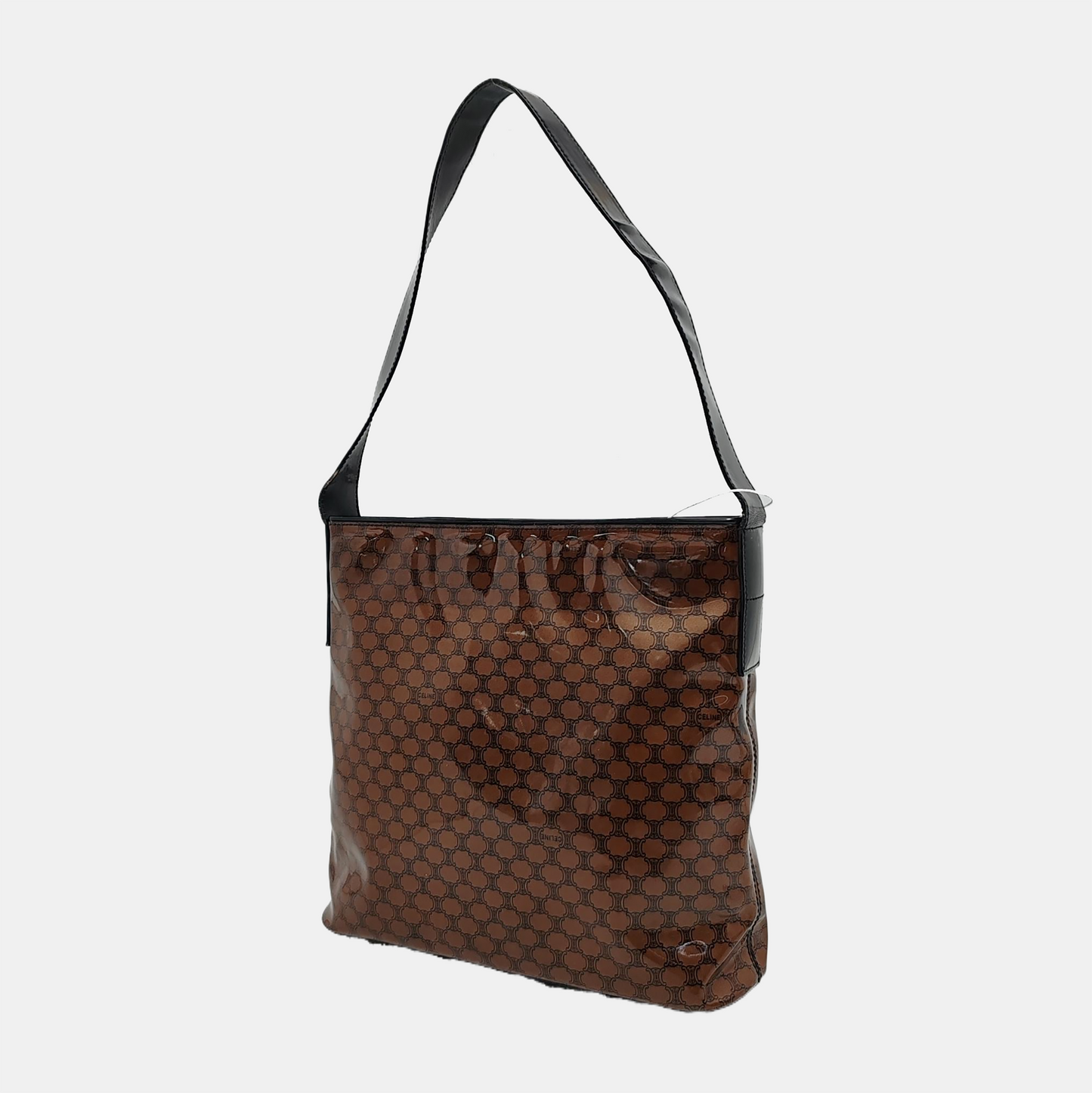 CELINE Tote bag Brown Special Material Triumphal Arch Single Shoulder Handbag Tote Golden hardware-(SKU)-949478098