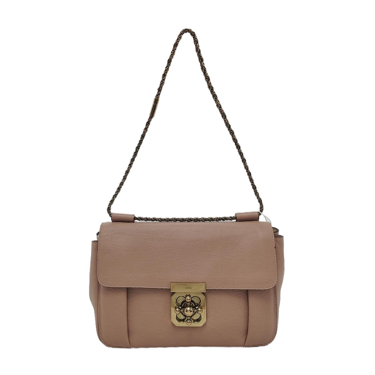 Chloé Elsie Pink Cowhide Single Shoulder Bag Tote Golden hardware-(SKU)-949587215