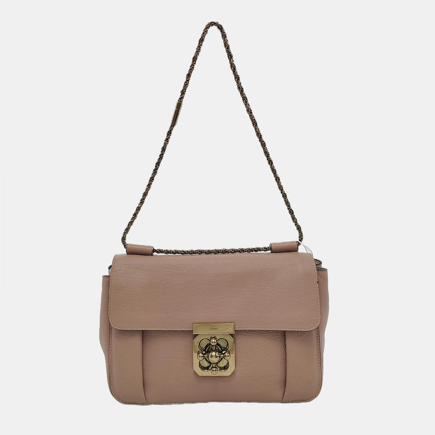 Chloé Elsie Pink Cowhide Single Shoulder Bag Tote Golden hardware-(SKU)-949587215