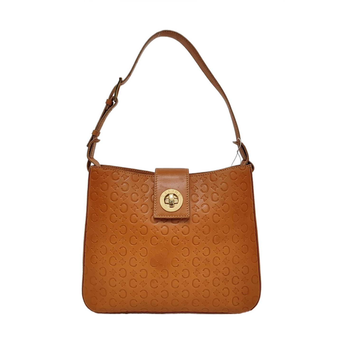 CELINE Caramel Cowhide Triumph Monogrammed Single Shoulder Bag Handbag Golden hardware-(SKU)-950054441