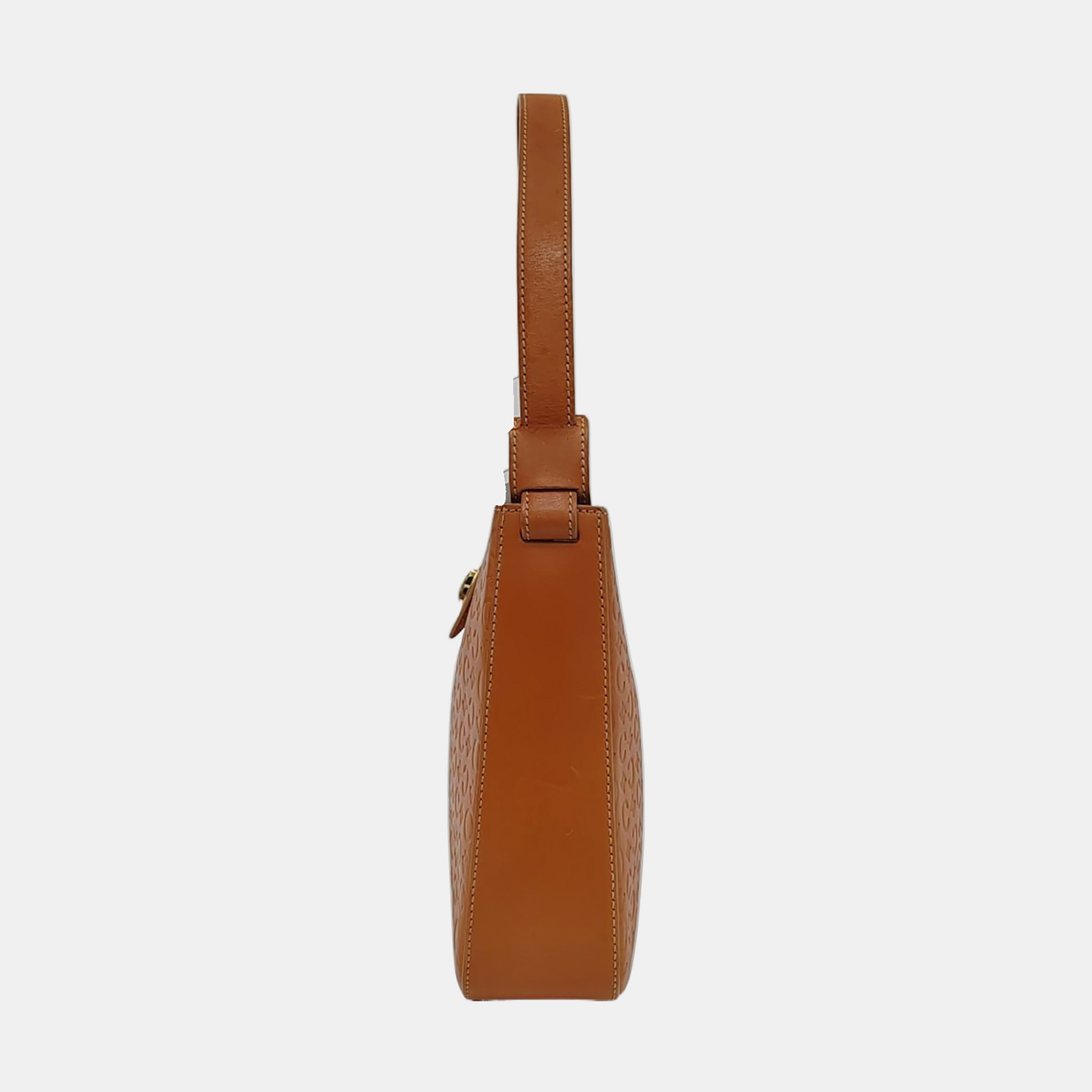 CELINE Caramel Cowhide Triumph Monogrammed Single Shoulder Bag Handbag Golden hardware-(SKU)-950054441