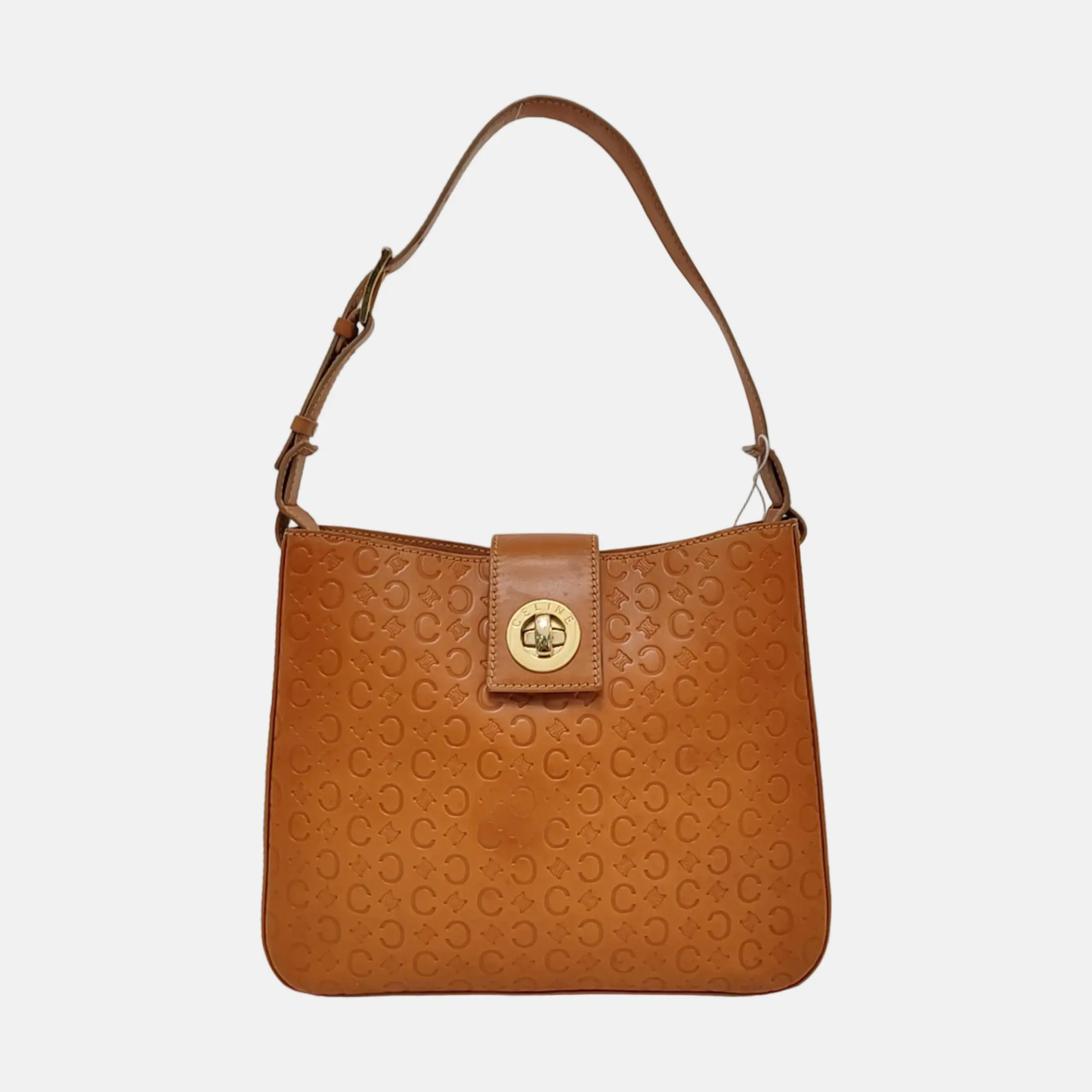 CELINE Caramel Cowhide Triumph Monogrammed Single Shoulder Bag Handbag Golden hardware-(SKU)-950054441