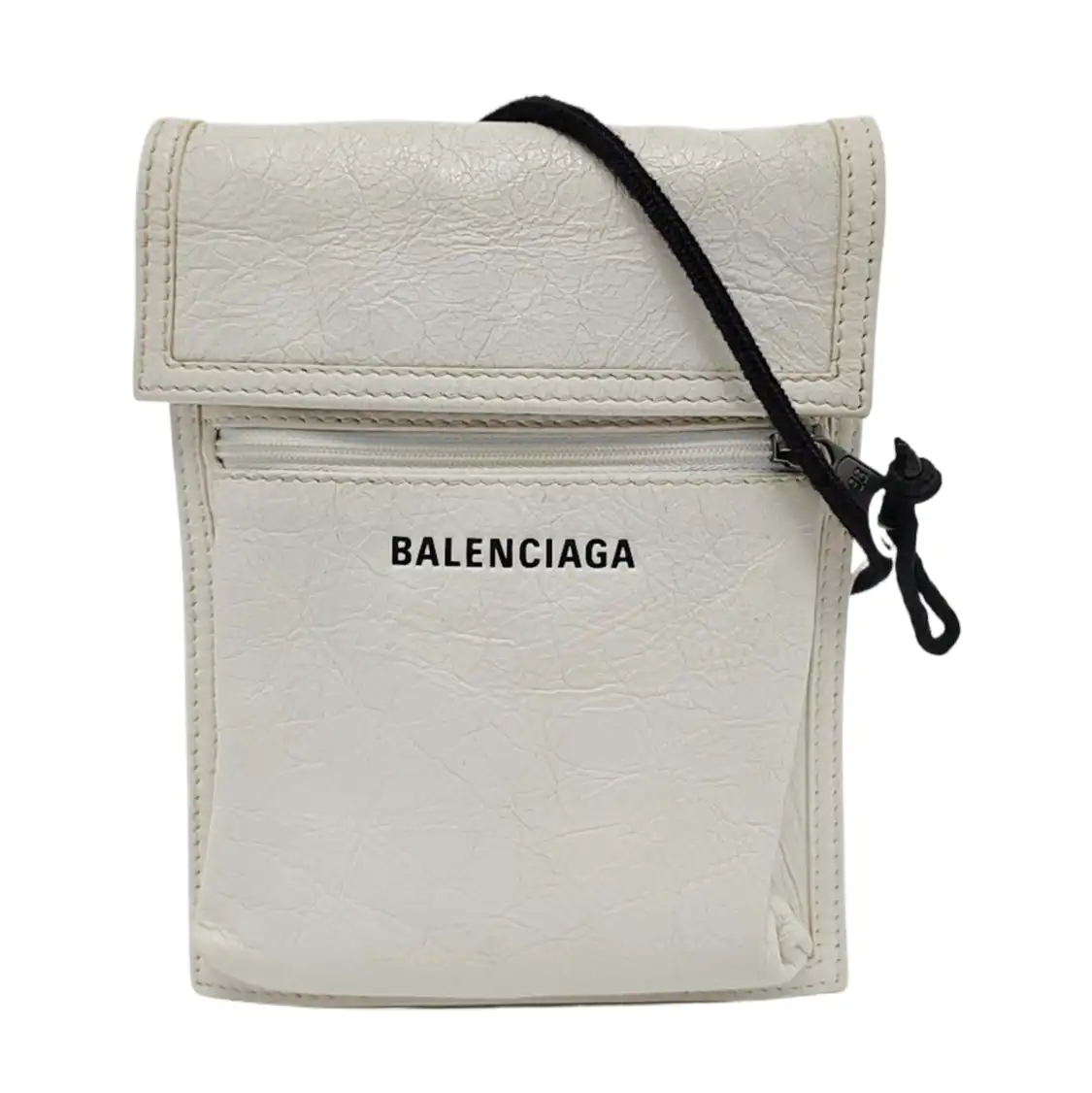 BALENCIAGA Explorer Small size White Sheepskin Single Shoulder Bag Crossbody Bag Black hardware-(SKU)-950105864