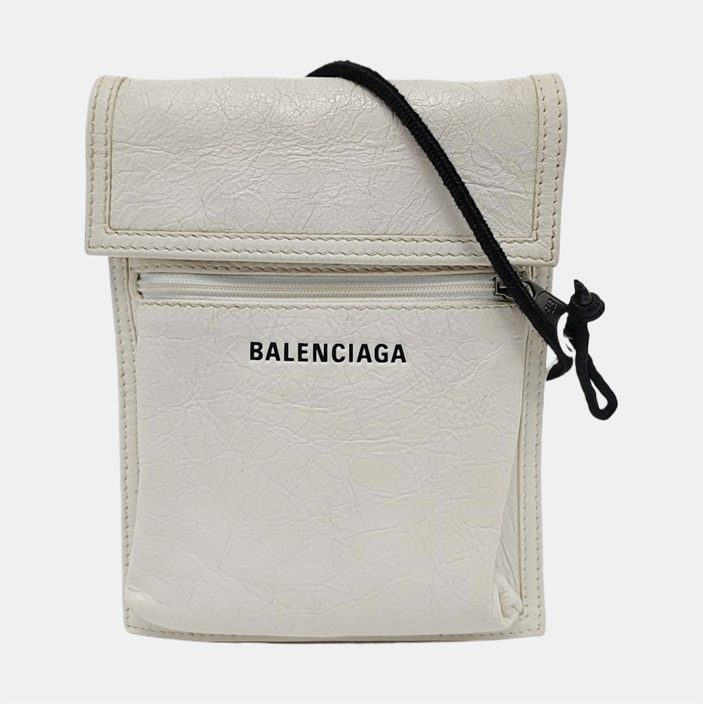 BALENCIAGA Explorer Small size White Sheepskin Single Shoulder Bag Crossbody Bag Black hardware-(SKU)-950105864