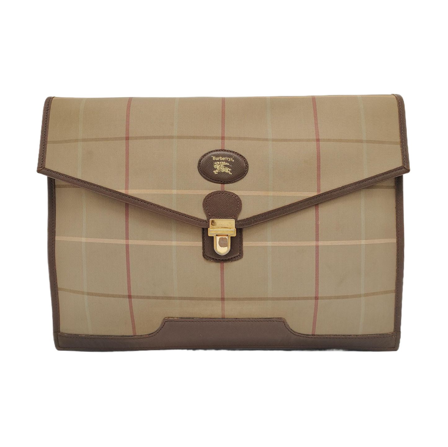 BURBERRY Brown Canvas Handbag Brown Hardware-(SKU)-950319391