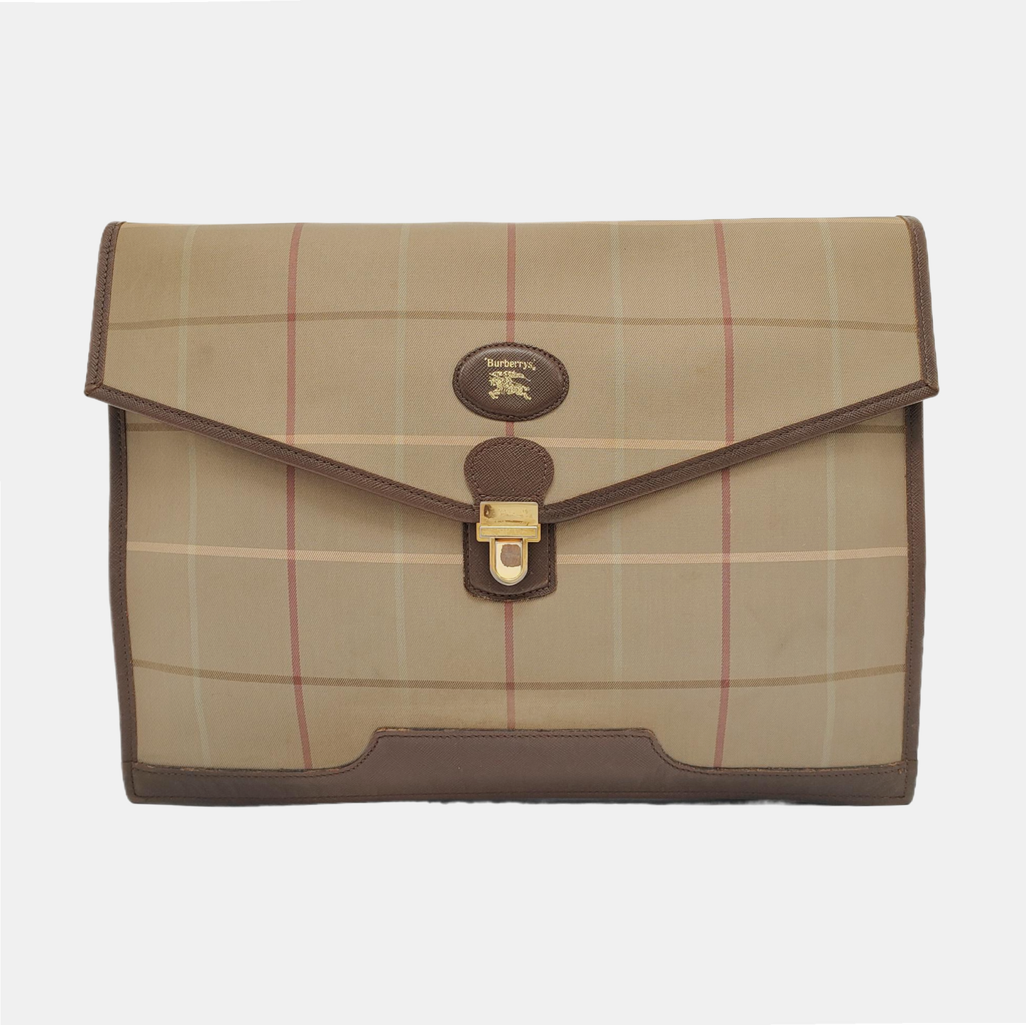 BURBERRY Brown Canvas Handbag Brown Hardware-(SKU)-950319391