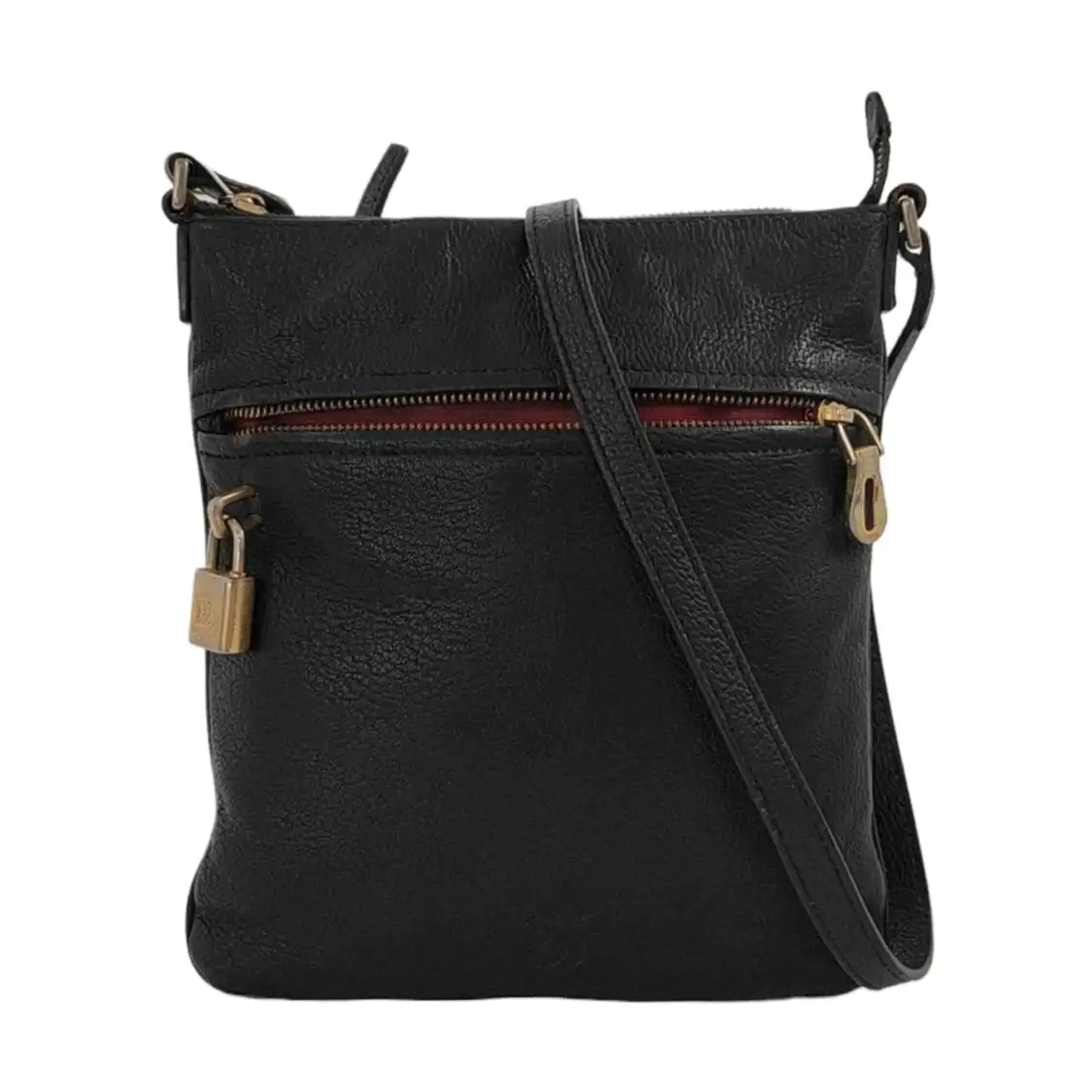 LOEWE Black Leather Crossbody Bag Single Shoulder Bag Golden hardware-(SKU)-950255613