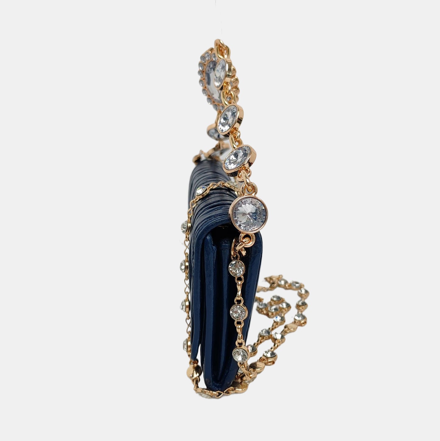 Miu Miu Dark Blue Sheepskin Stitched Wallet Golden hardware-(SKU)-950467224