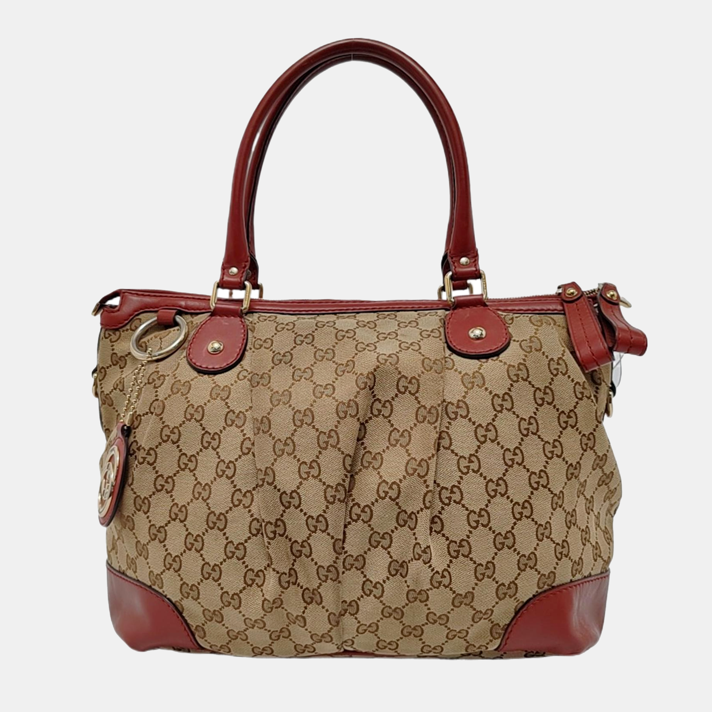 GUCCI Sukey Brown Canvas Old Flower Single Shoulder Bag Tote Bag Crossbody Bag Golden hardware-(SKU)-950557602
