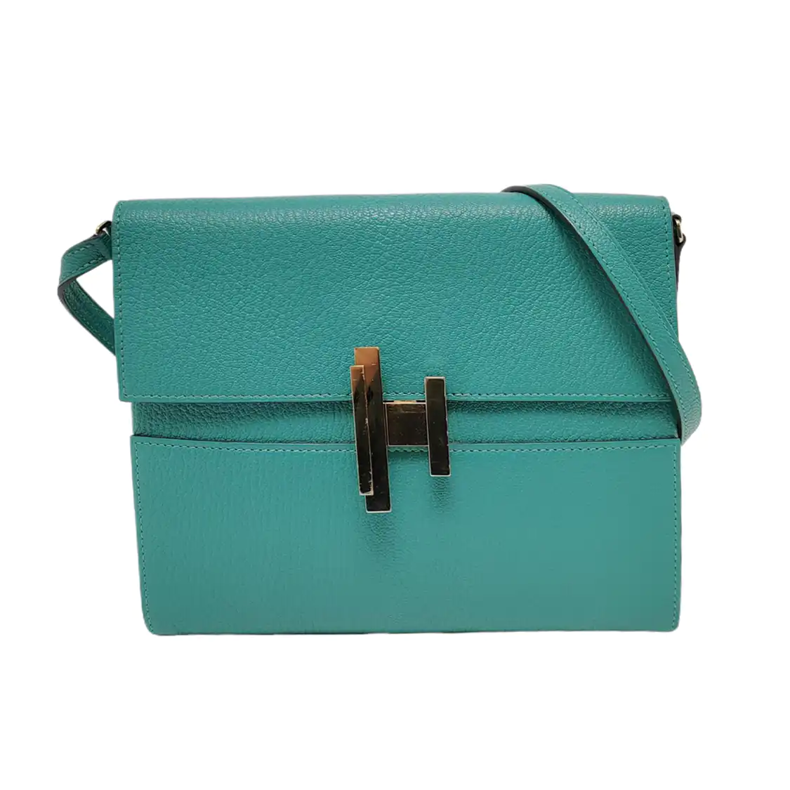 HERMÈS Cinhetic Velvet Green Chèvre Mysore Goat Leather Crossbody Shoulder Bag Golden Hardware D Removable Shoulder Strap-(SKU)-950551158