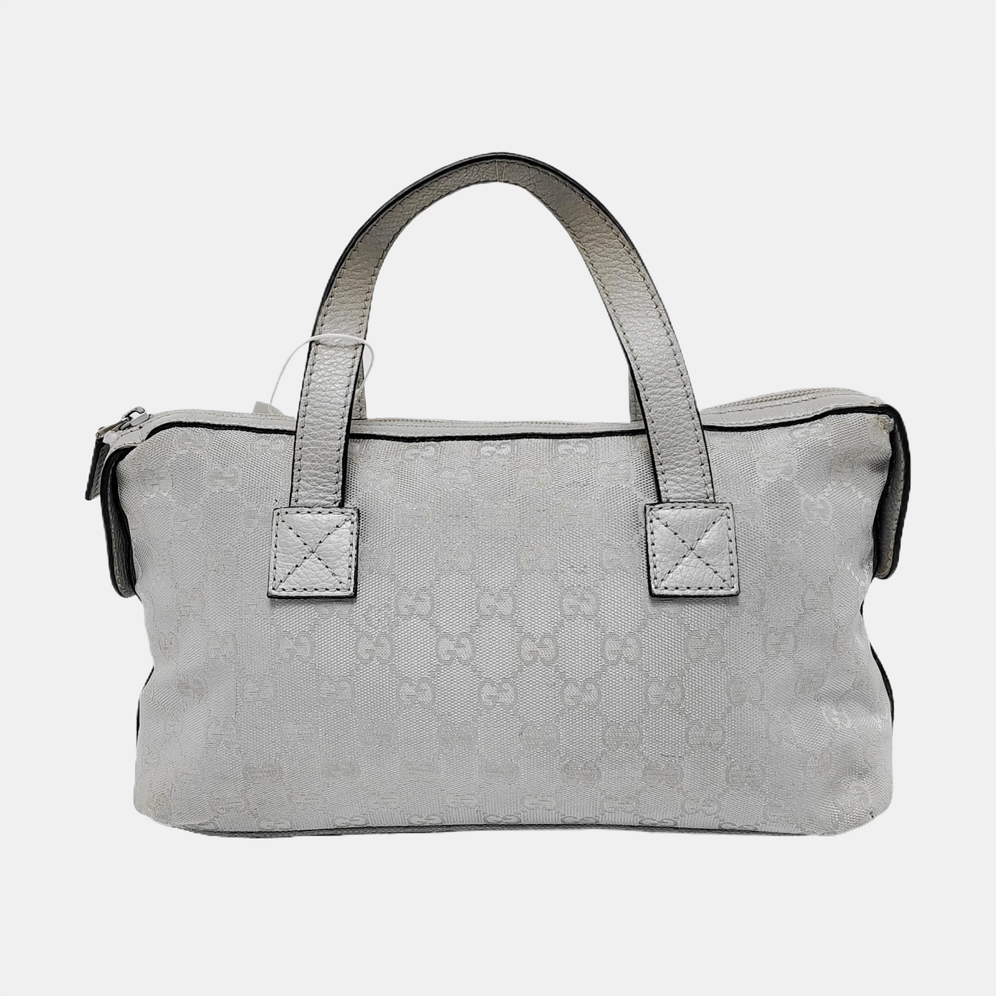 GUCCI Gray Canvas Monogram Handbag Silver Hardware-(SKU)-944904855