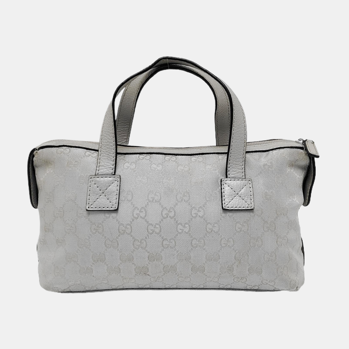 GUCCI Gray Canvas Monogram Handbag Silver Hardware-(SKU)-944904855