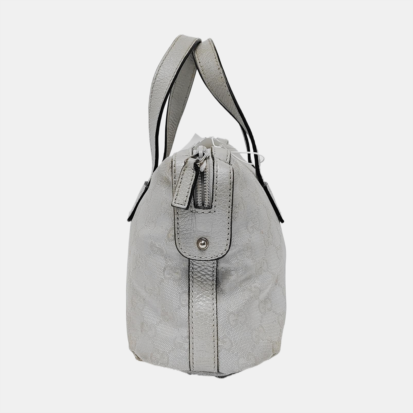 GUCCI Gray Canvas Monogram Handbag Silver Hardware-(SKU)-944904855