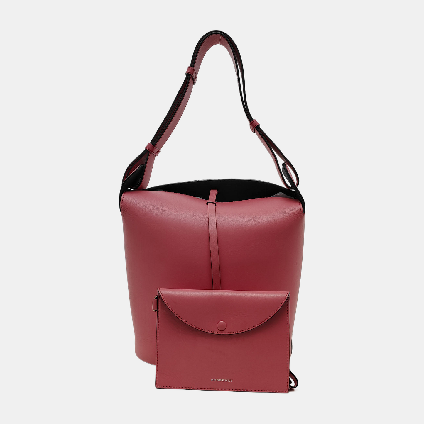 BURBERRY Bucket bag Pink Cowhide Single Shoulder Bag Tote Bag Silver Hardware Pouch detachable shoulder strap-(SKU)-940766146